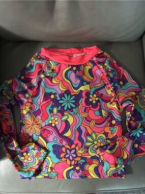 Penelope Mack Pink Multi Floral & Swirl Rashguard